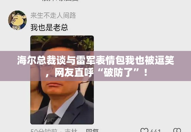 海尔总裁谈与雷军表情包我也被逗笑，网友直呼“破防了”！