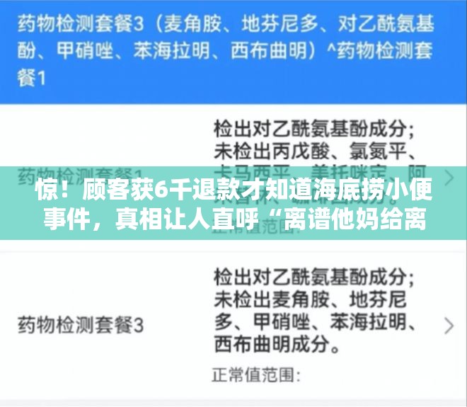 惊！顾客获6千退款才知道海底捞小便事件，真相让人直呼“离谱他妈给离谱开门”！