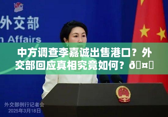 中方调查李嘉诚出售港口?外交部回应